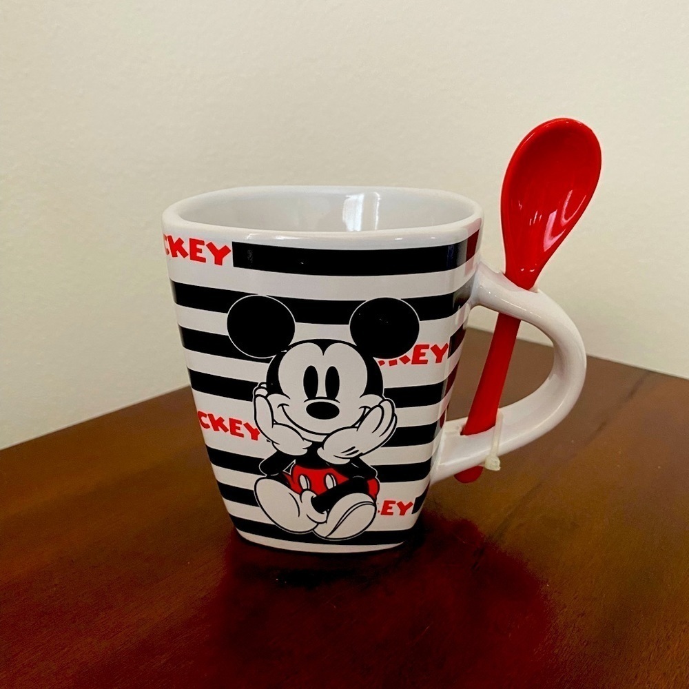 Disney Mickey Mouse Mug with Spoon – 8 oz Ceramic Collectible Coffee/Tea Cup